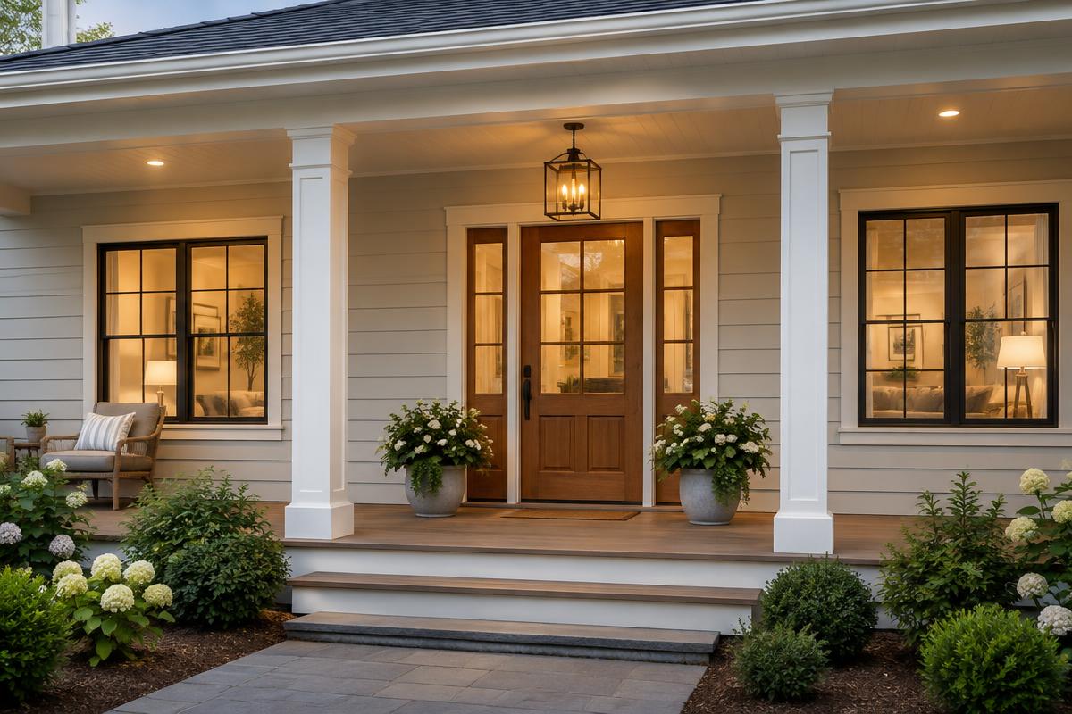 Refreshed front porch and elevation